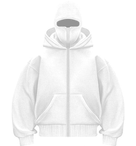 Zip Up White Mask Hoodie
